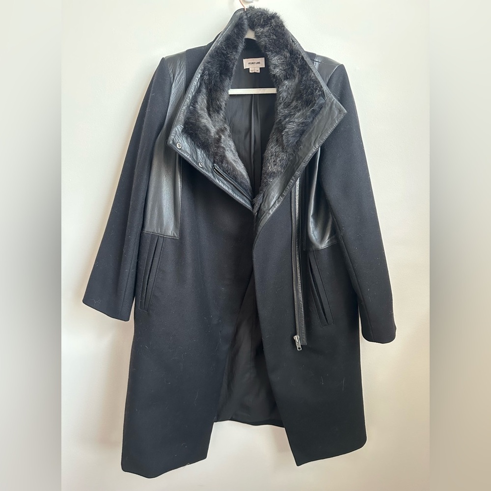 Helmont Lang woman’s wool &  Fur Collar coat